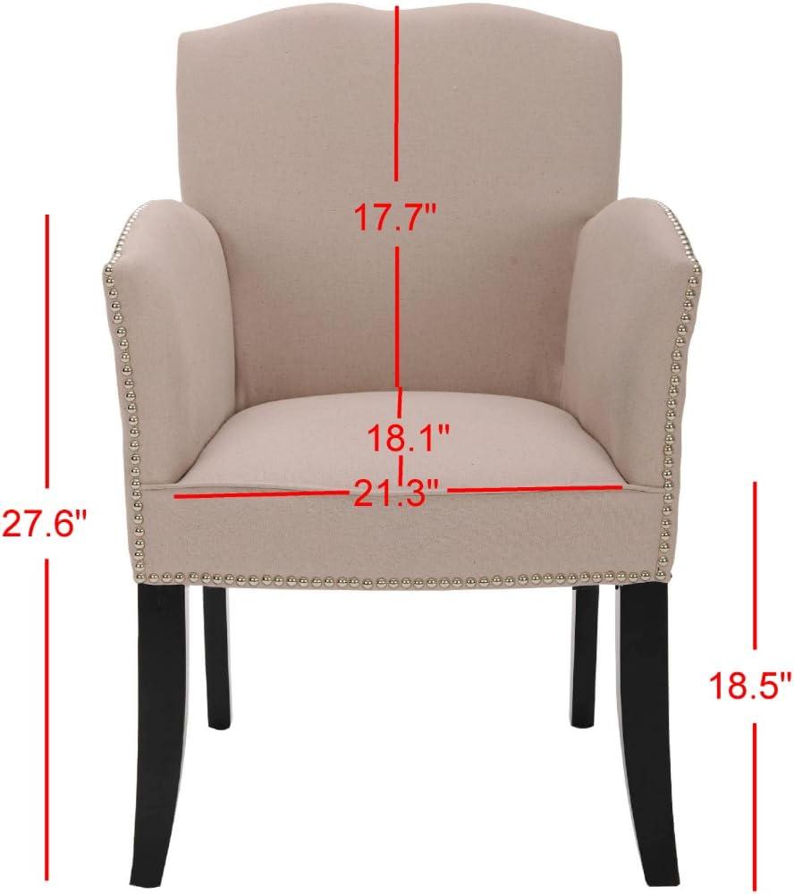 Rachel Arm Chair With Nail Head Trim - MCR4539 - Taupe - Safavieh Couture