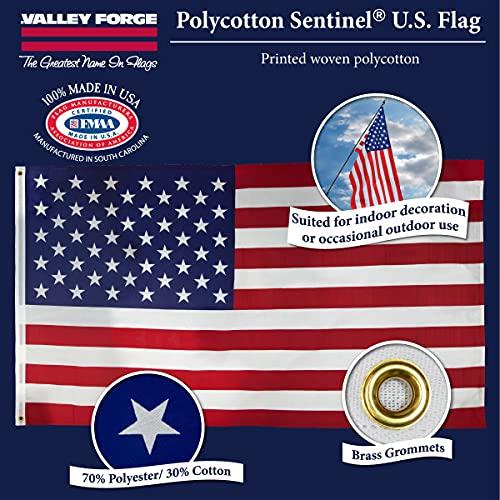 3ft x 5ft USA Printed Polyester Cotton Flag Made by Valley Forge