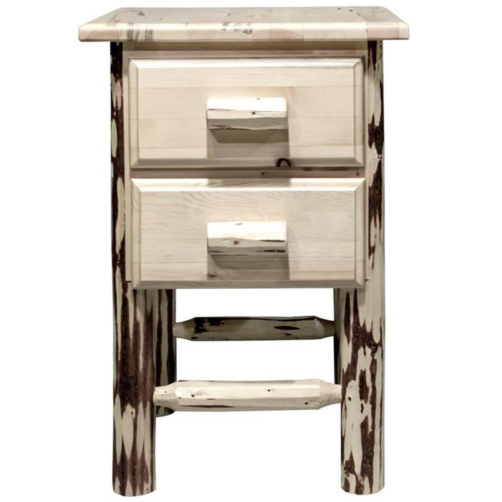 Montana Collection Nightstand with 2 Drawers, Clear Lacquer Finish