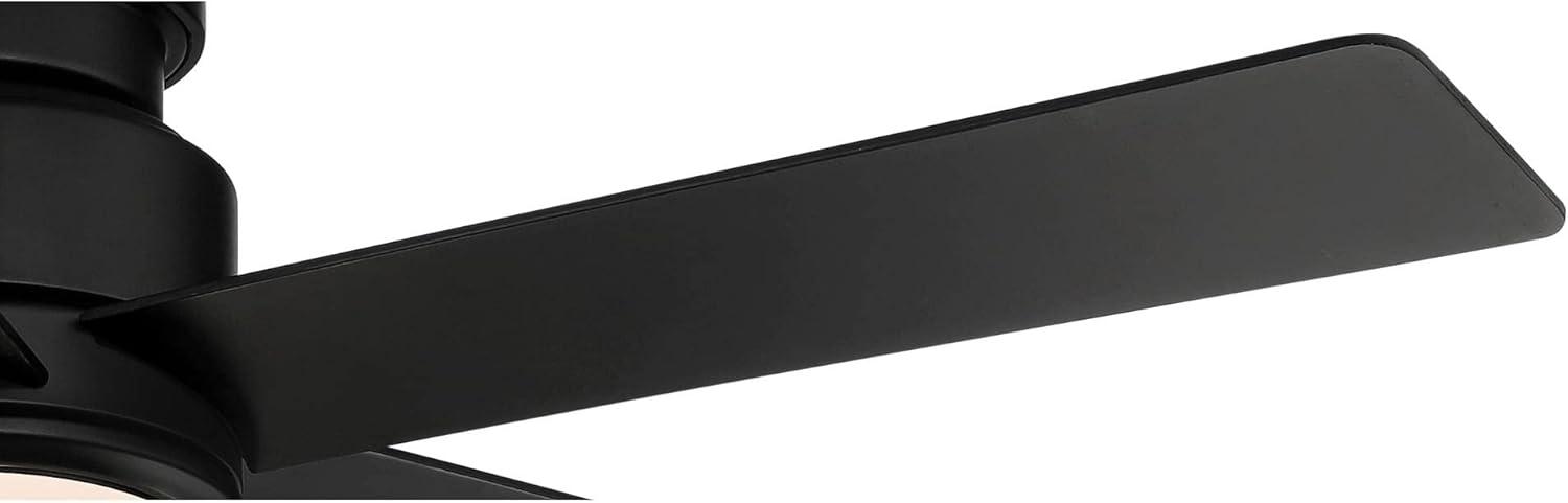 52" Casa Vieja Modern Outdoor Hugger Ceiling Fan with Dimmable LED Light Remote Control Matte Black Damp Rated for Patio Exterior