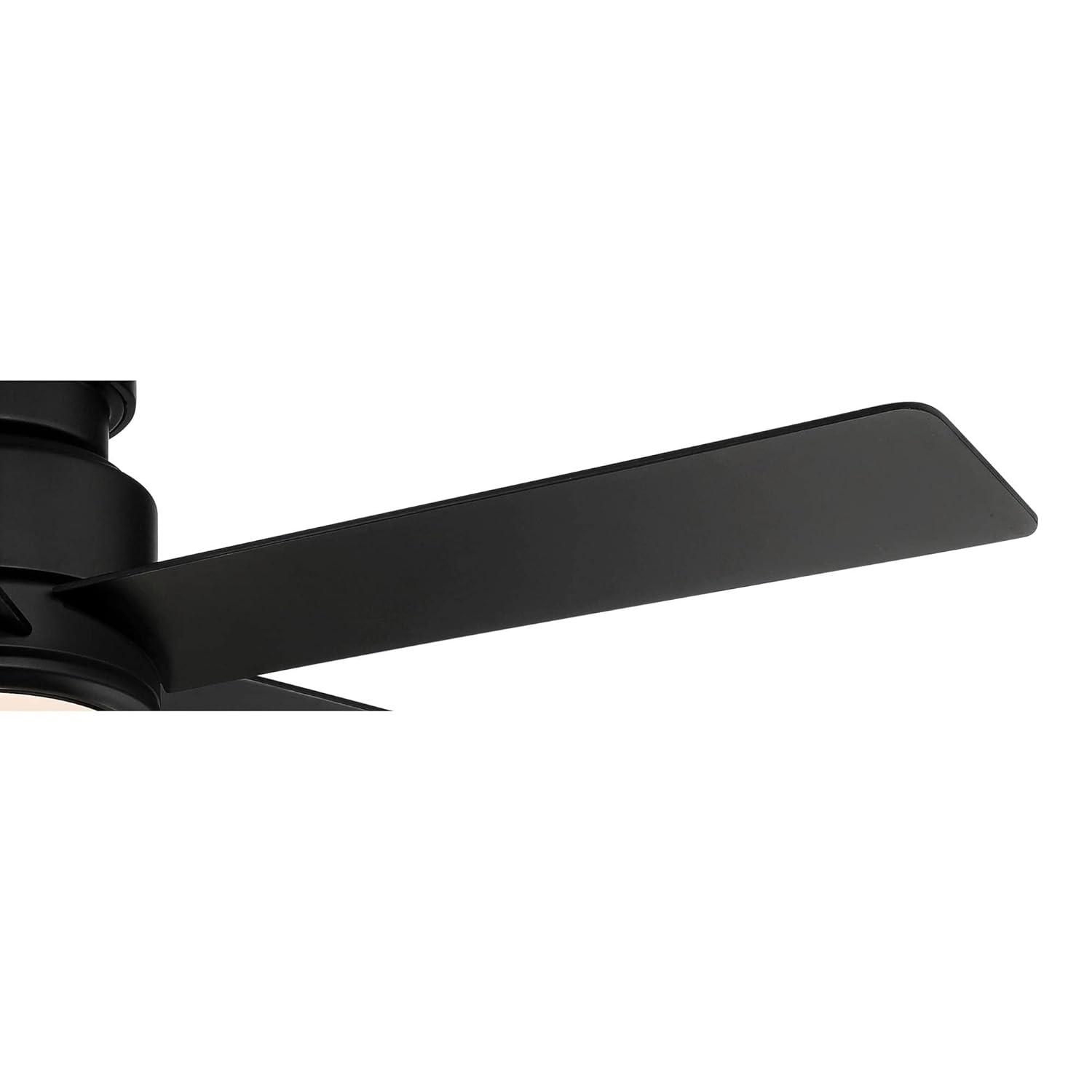 52" Casa Vieja Modern Outdoor Hugger Ceiling Fan with Dimmable LED Light Remote Control Matte Black Damp Rated for Patio Exterior