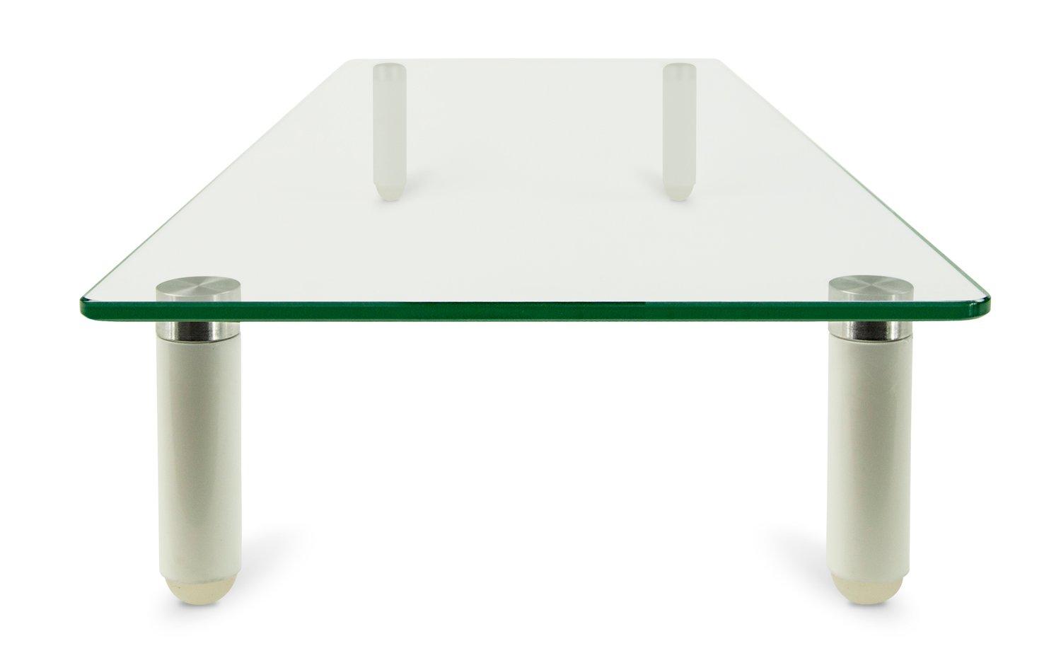 Mount-it Mount-It! Glass Desktop Monitor Stand Riser, 22 Inches Wide Clear Tempered Glass Hold Up to 44 Lbs.