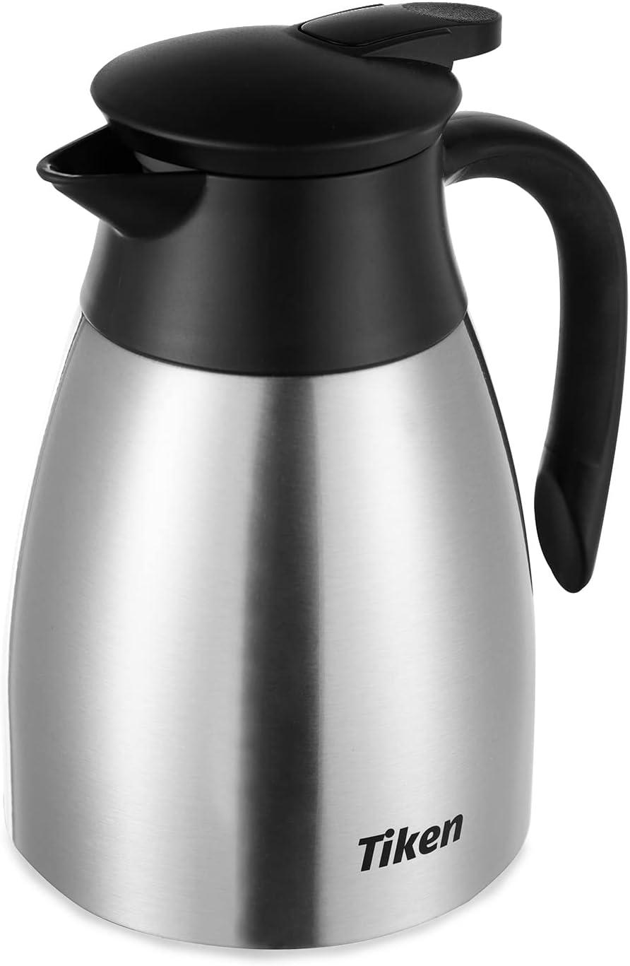 Tiken 34 Oz Silver Stainless Steel Thermal Coffee Carafe