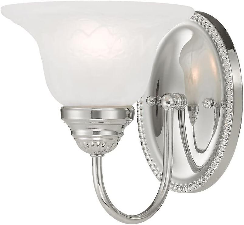 Edgemont Polished Brass 1-Light Outdoor Wall Sconce with White Alabaster Glass