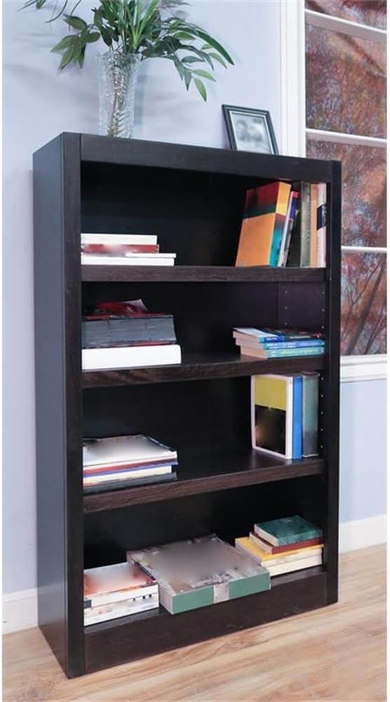 Concepts in Wood  Single Wide Bookcase, 4 Shelves Espresso Espresso Finish