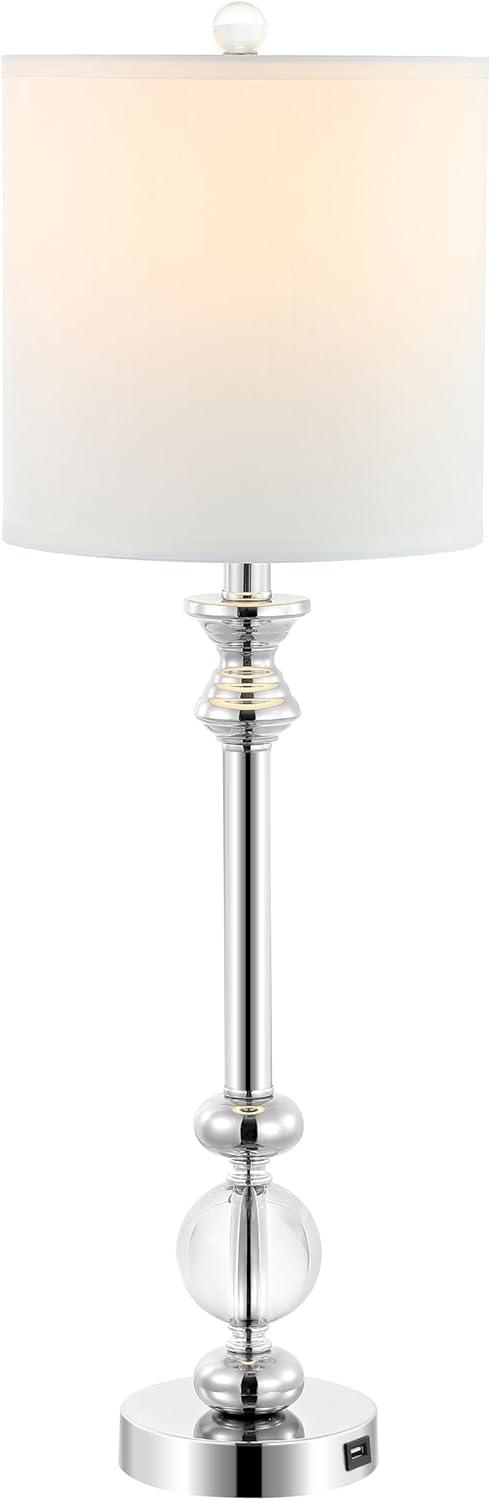 Erica Crystal Candlestick Lamp W/ USB Port (Set of 2) - 31 Inch Height - LIT4164 - Crystal - Safavieh