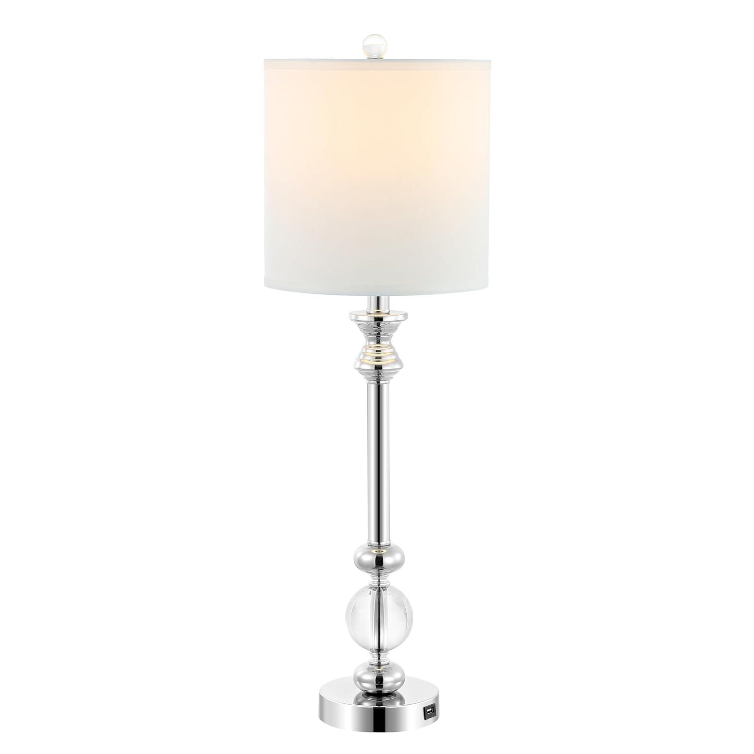 Erica Crystal Candlestick Lamp W/ USB Port (Set of 2) - 31 Inch Height - LIT4164 - Crystal - Safavieh