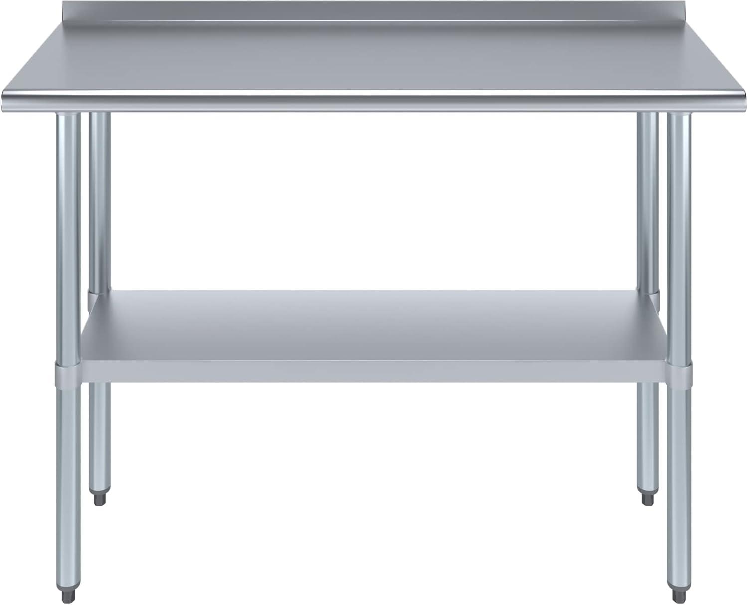 48" Stainless Steel Kitchen Utility Table with Adjustable Shelf