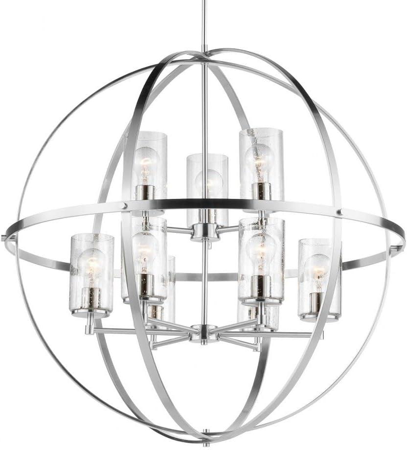 Generation Lighting Alturas 9 -Light Matte Black Modern/contemporary For Use in Dining Rooms, Foyers, Living Rooms Chandelier