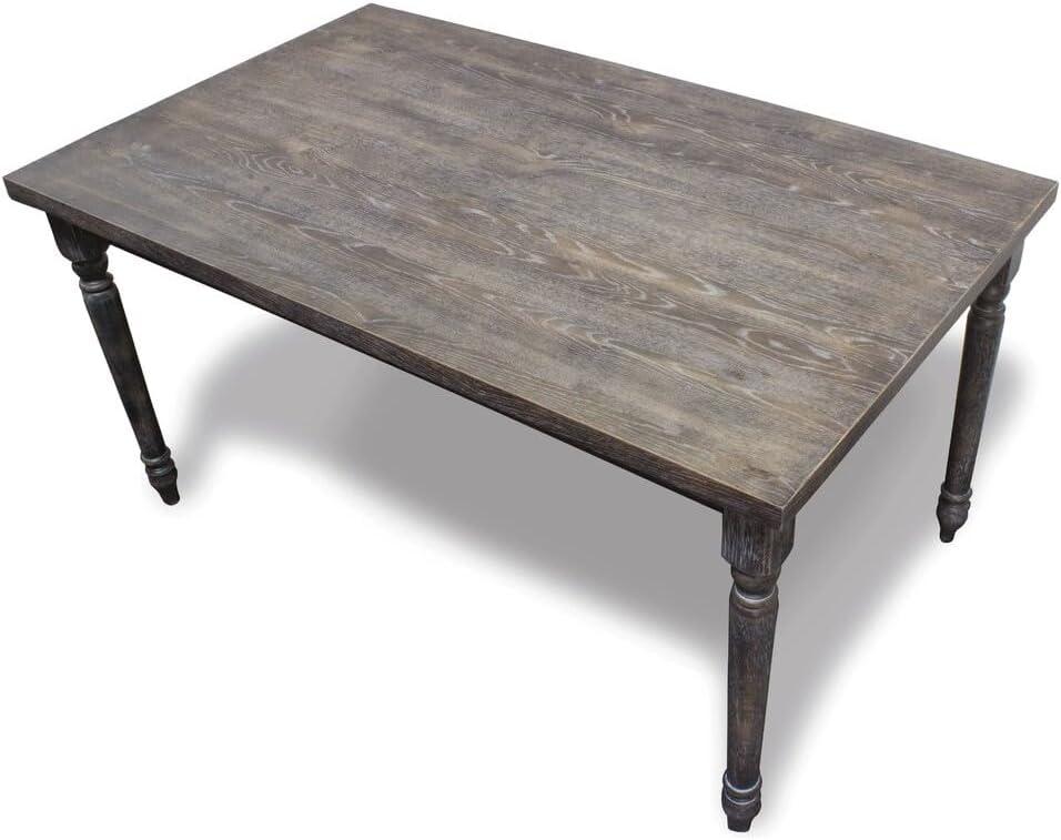 Transitional Reclaimed Wood Dining Table in Smoked Gray, Seats 6