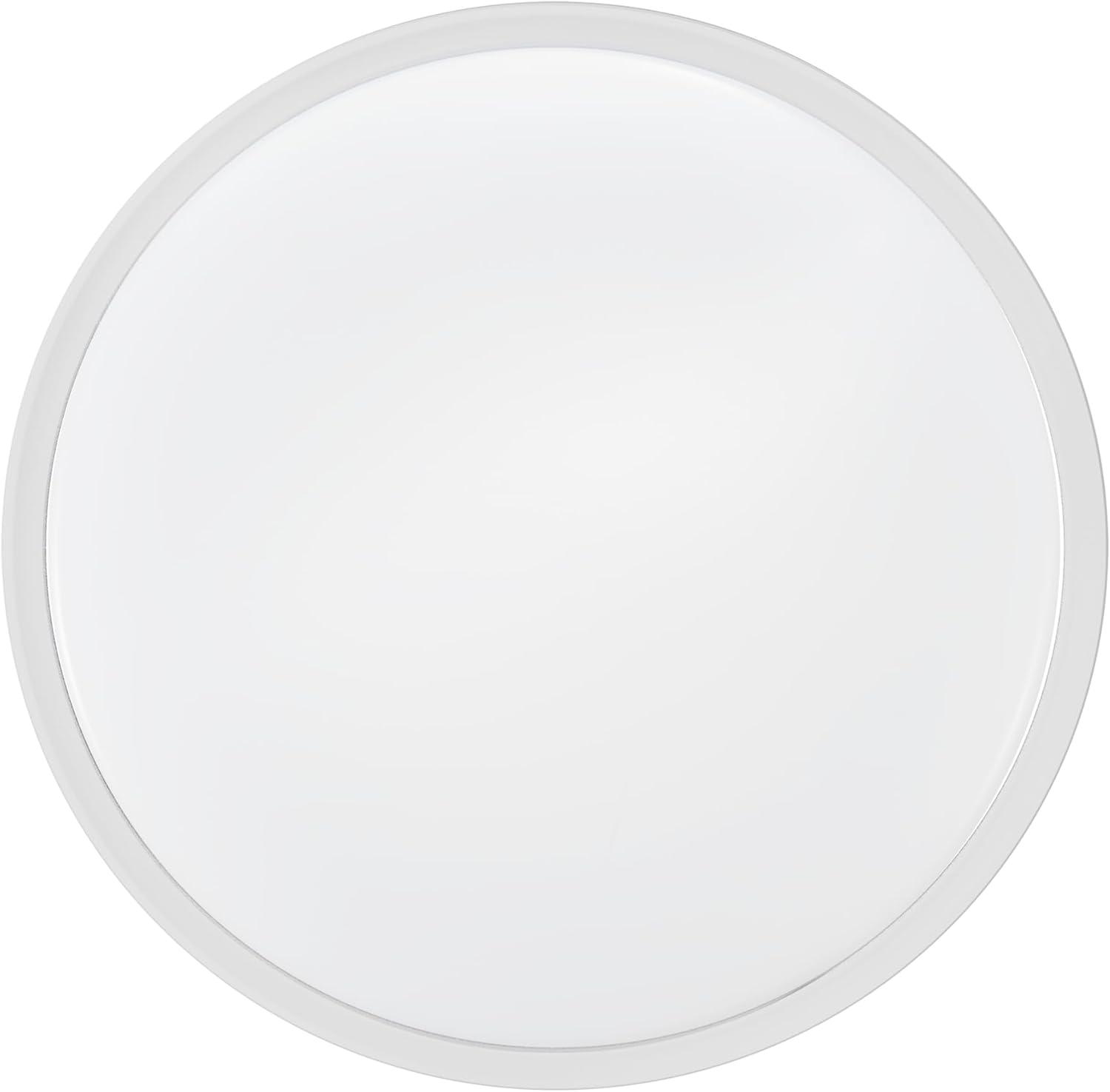 White Round LED Flush Mount Ceiling Light with Acrylic Shade