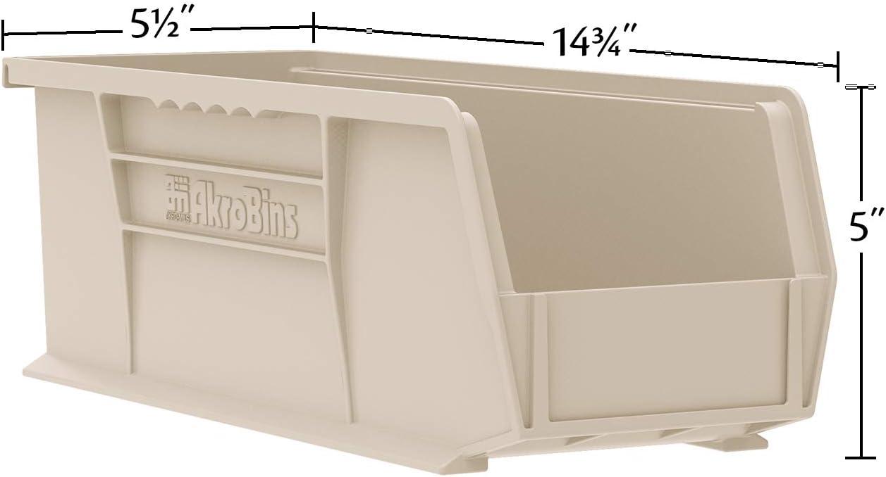 Akro-Mils Stackable Storage Bins, AkroBins Stacking Organizer, 15"x5"x5", Clear, 12-Pack