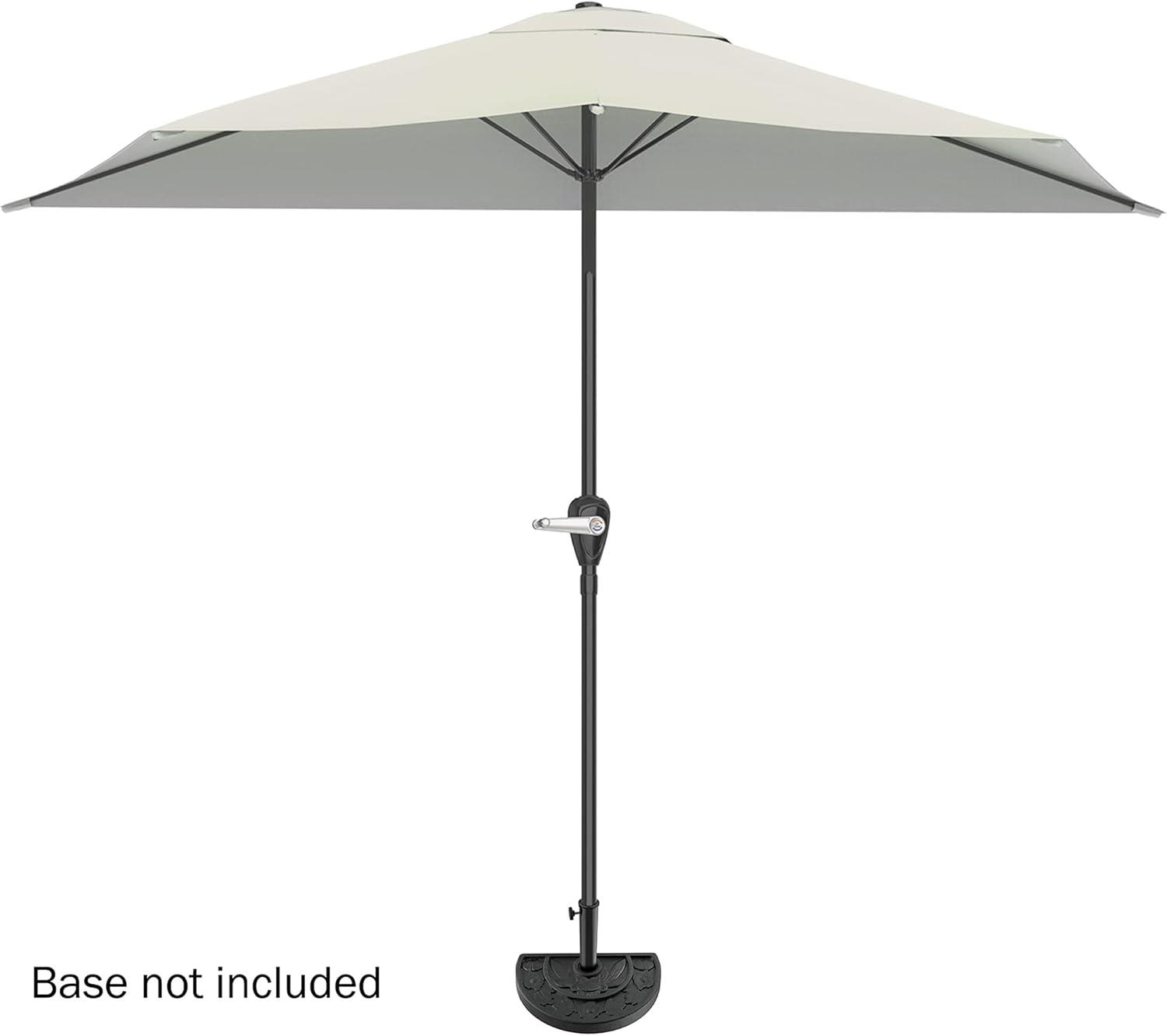 Pure Garden 9ft Half Umbrella for Balcony, Porch, or Deck, Tan