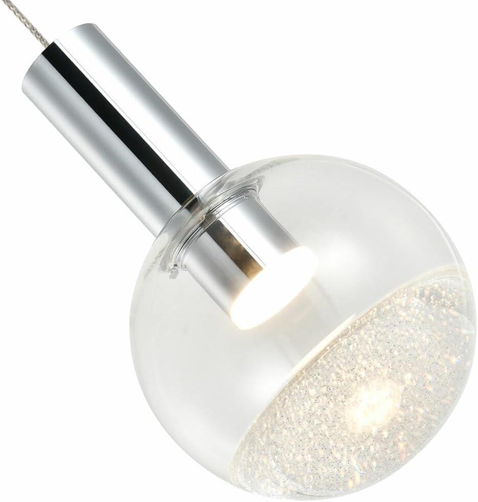 Sienna 5-in Integrated LED Height Adjustable ETL Certified Pendant Light with Globe Shade