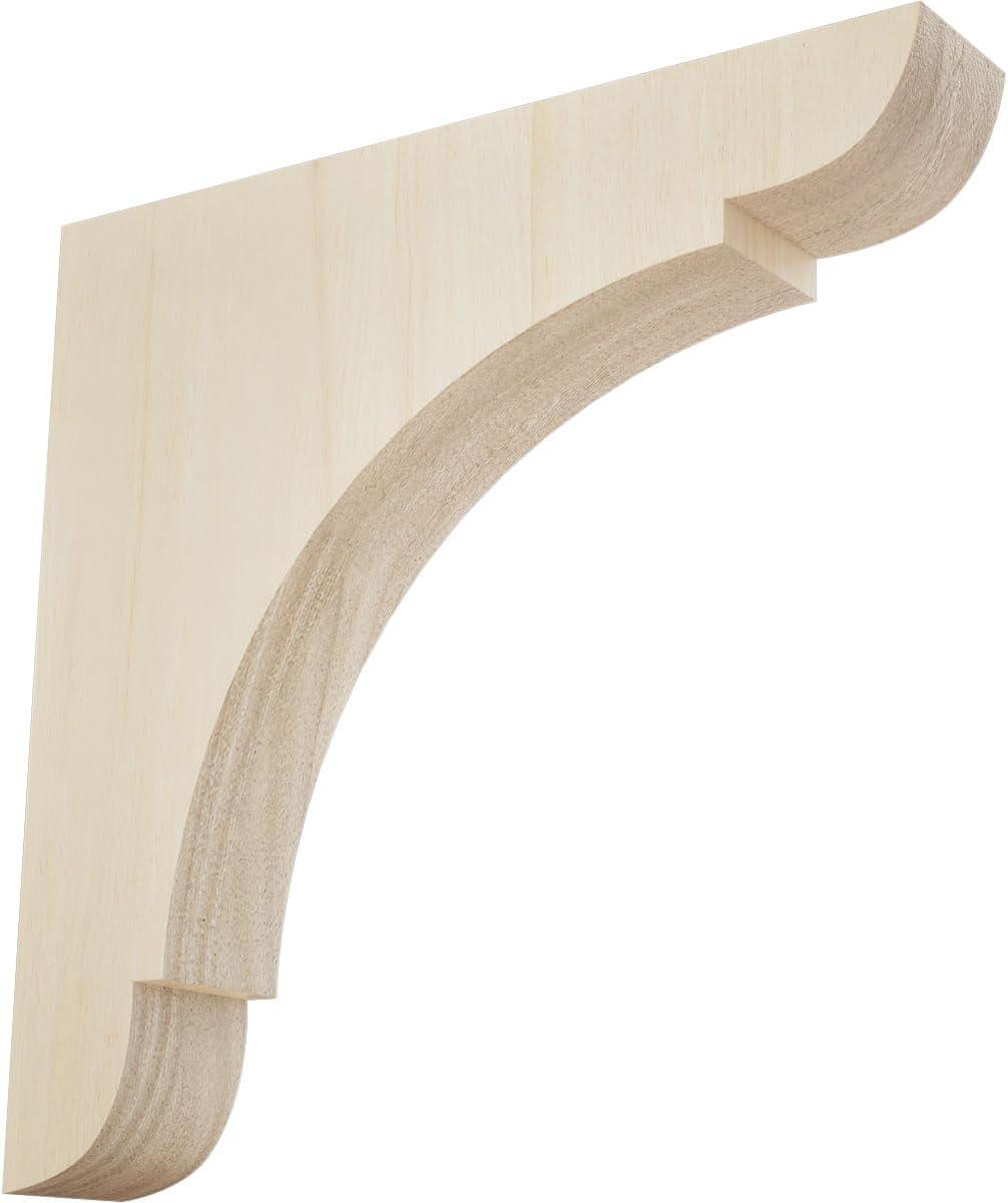 Ekena Millwork 1 3/4"W x 10"D x 10"H Large Olympic Wood Bracket, Rubberwood