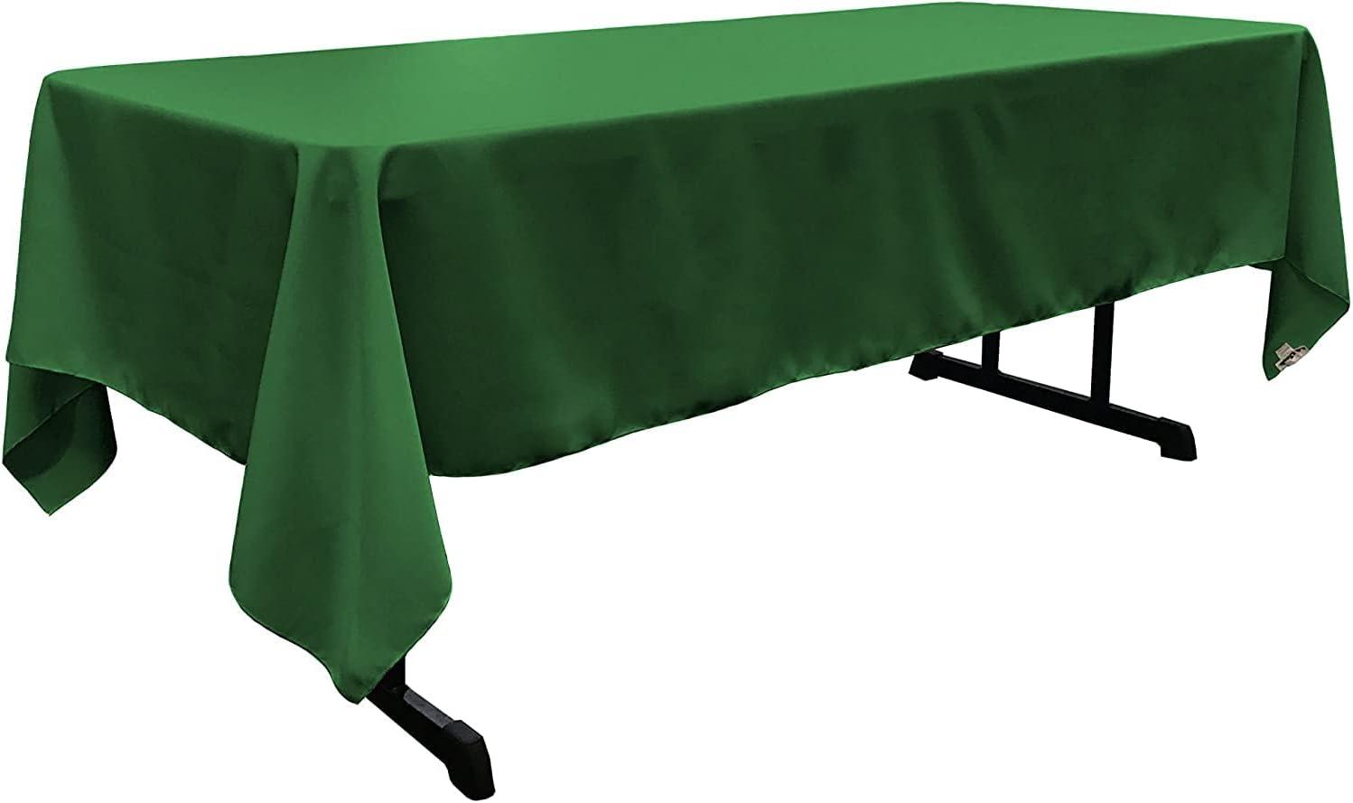 Emerald Green Rectangular Polyester Tablecloth 60x120