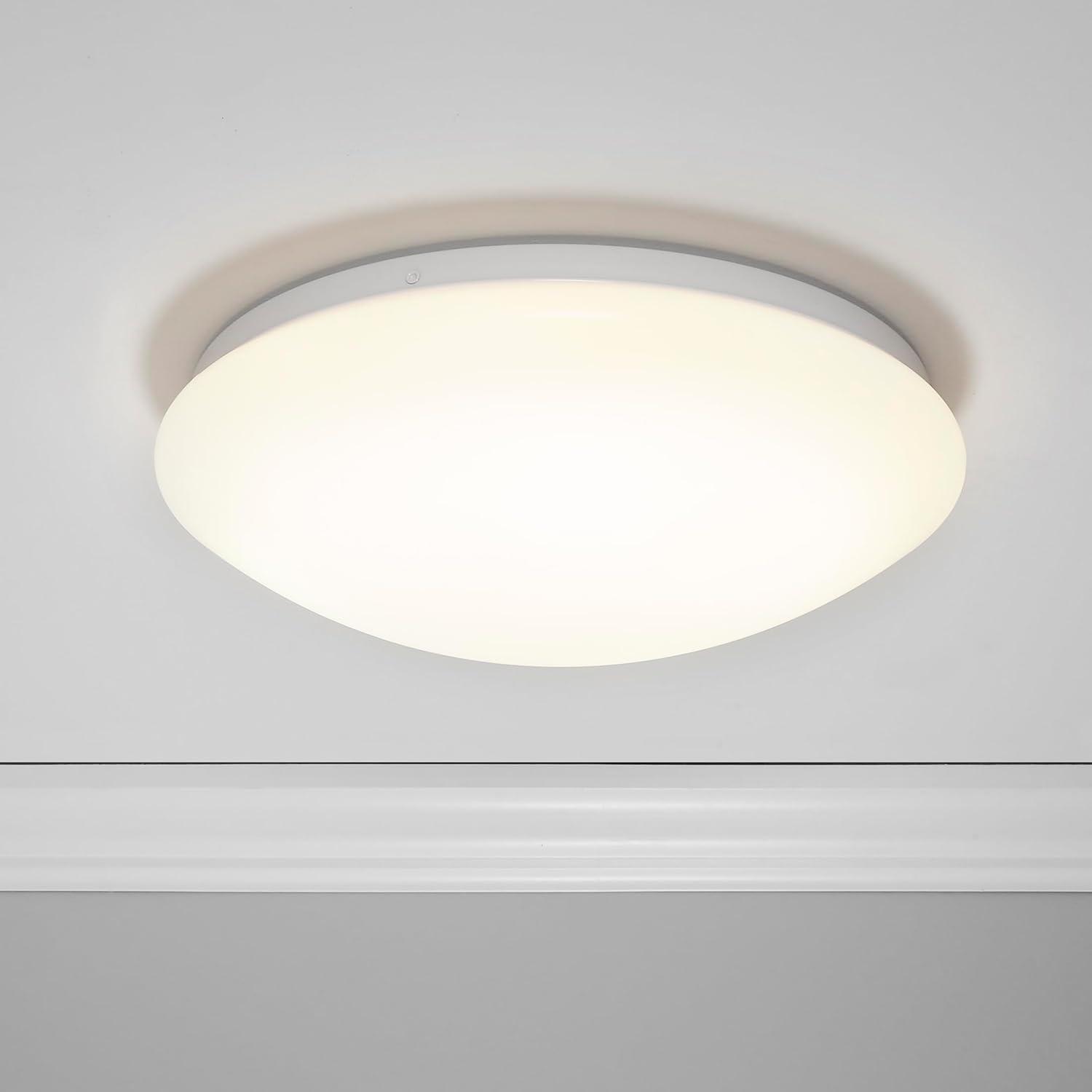 Maxxima 14 in. LED Flush Mount Ceiling Mushroom Light Fixture - Indoor Dimmable Dome Light, 3000K Warm White, 1600 Lumens, Ideal for Bedroom, Kitchen, and Entryway