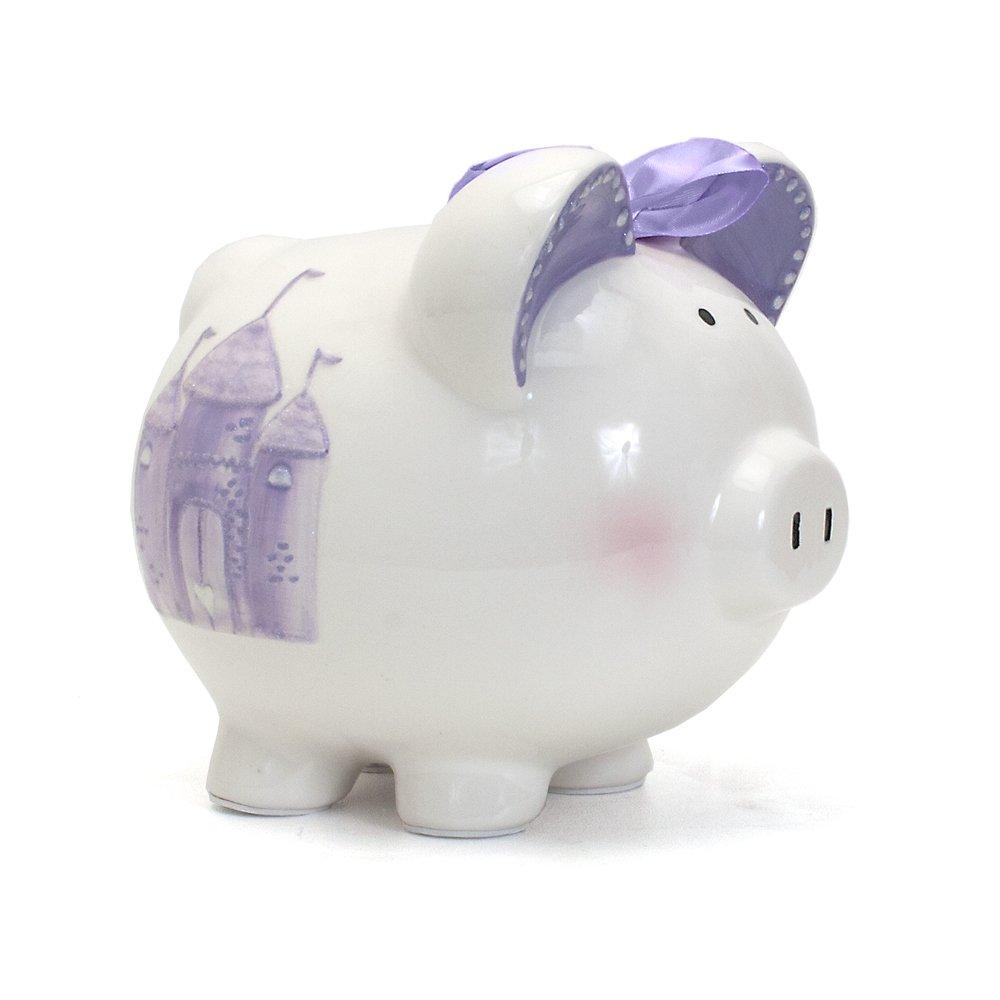 Child to Cherish Ceramic Piggy Bank for Girls, Fairytale Lavender