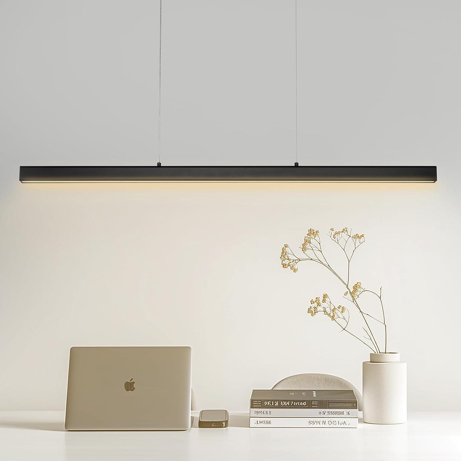 Adjustable Black Metal LED Linear Pendant Light