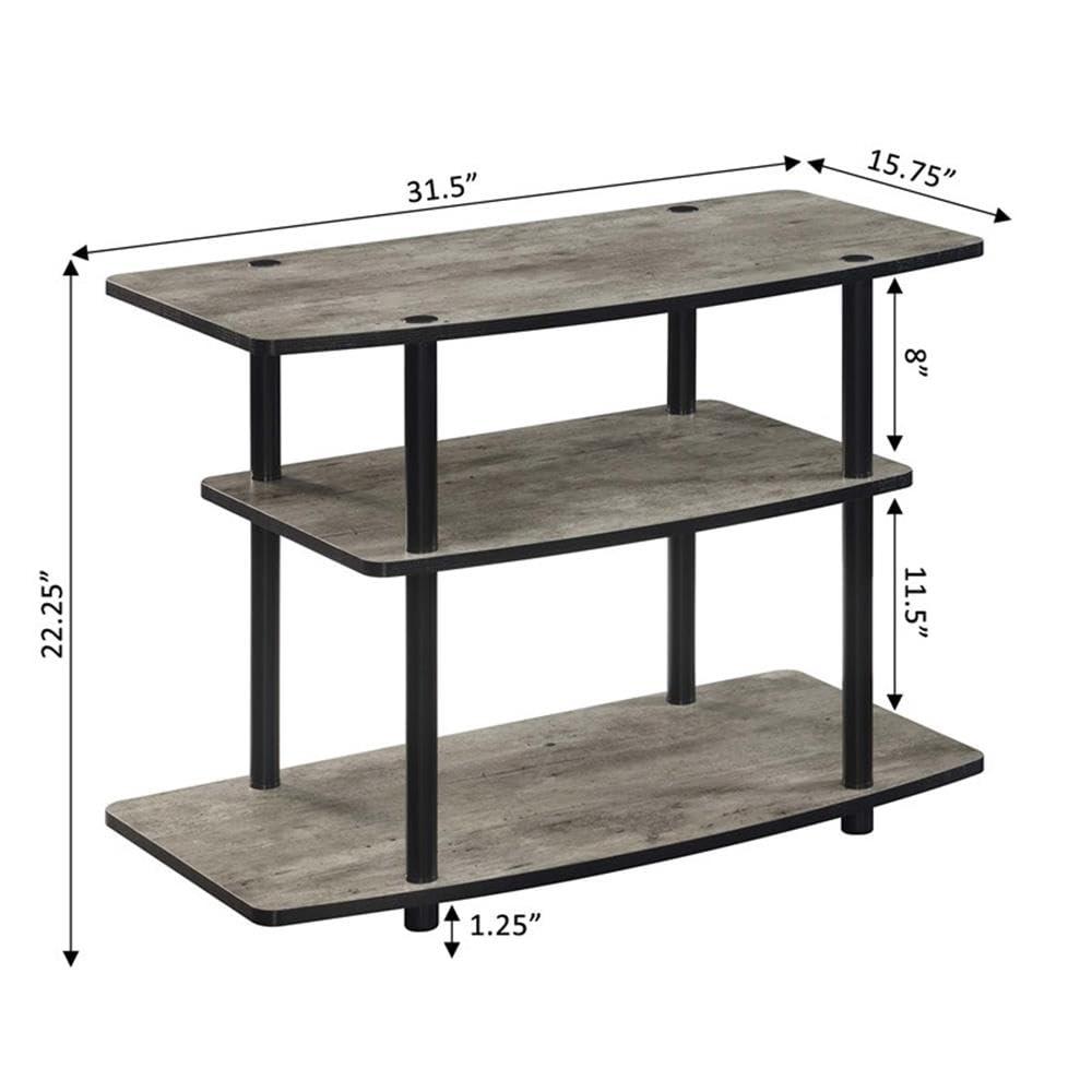 Convenience Concepts Designs2Go No Tools 3 Tier TV Stand, Faux Birch/Black