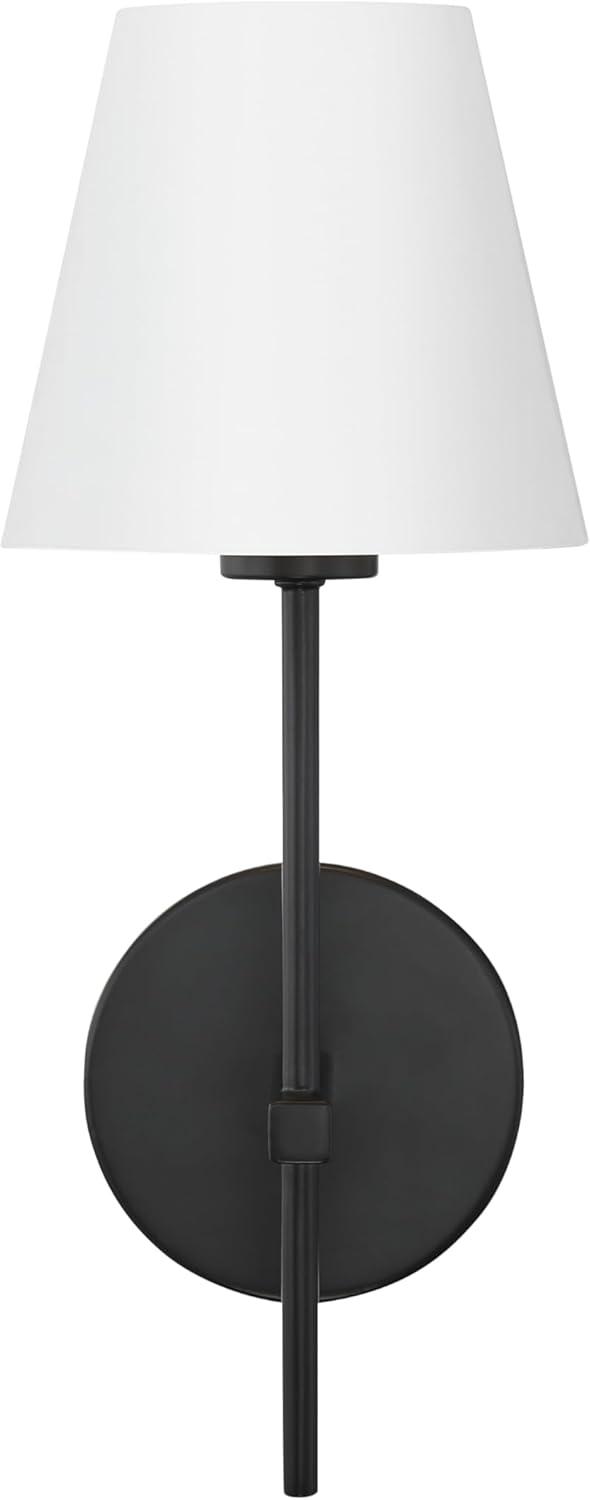 Crystorama Xavier 1 Light Matte Black Wall Mount - 6'' W x 15'' H x 7'' D