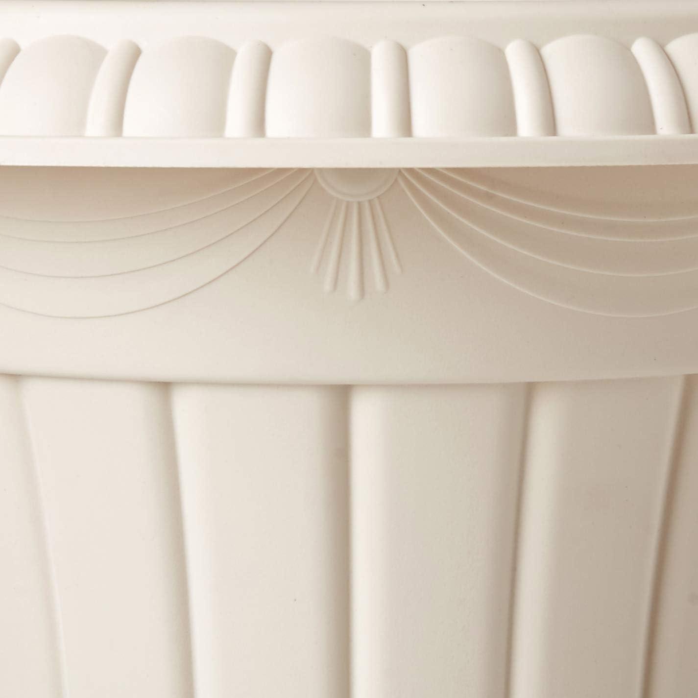 Arcadia Garden Products Urn 12.75-in W x 18-in H x White Plastic Indoor/Outdoor Planter