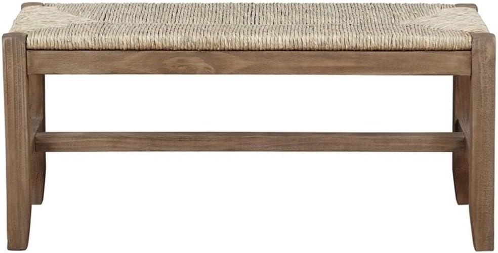 Alaterre Newport 40" Wood Bench with Rush Seat