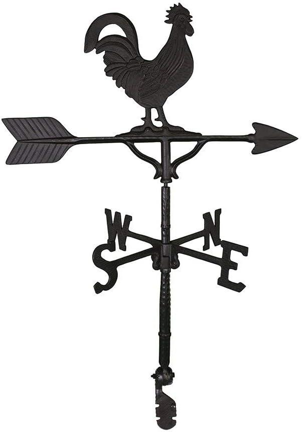 32'' Black Aluminum Rooster Weathervane with Satin Finish