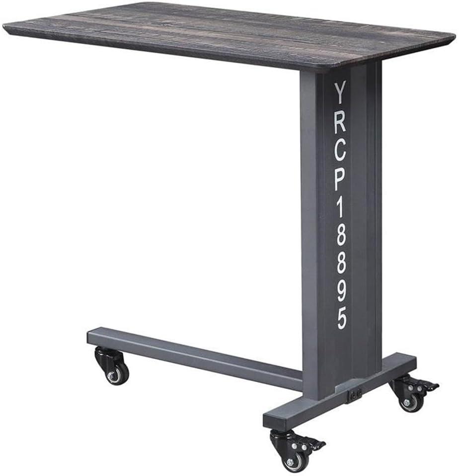 ACME Cargo Accent Table with Caster Wheels in Gunmetal