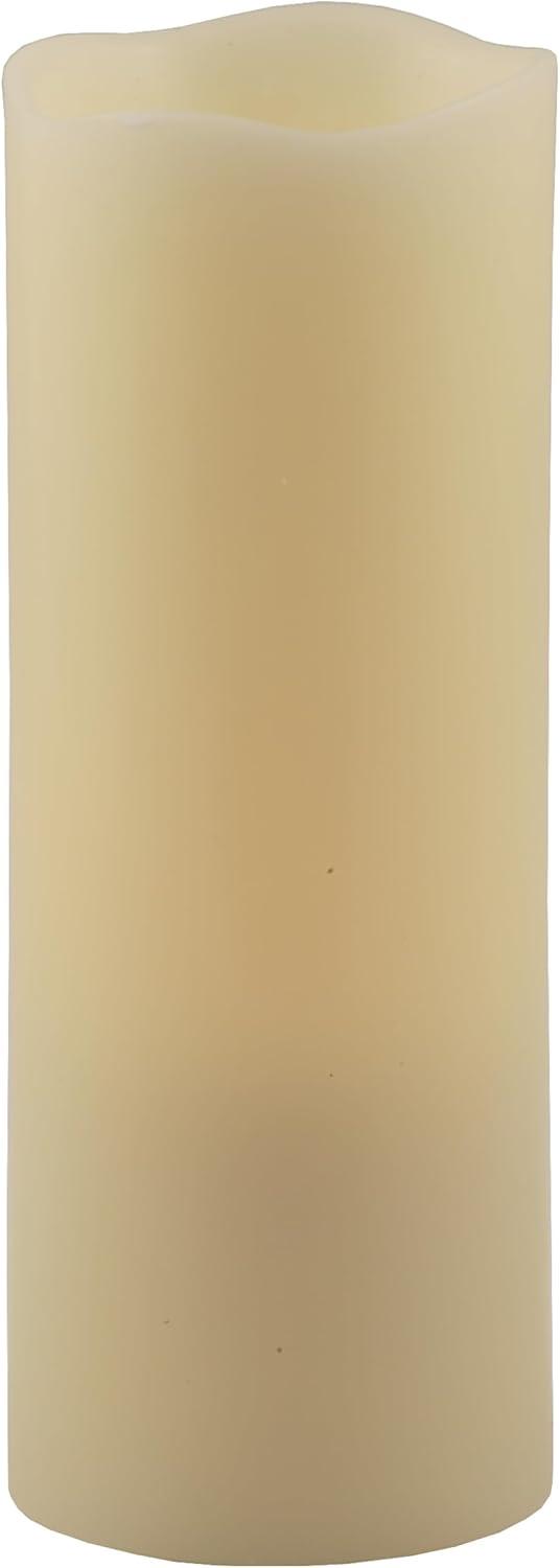 Ivory Flameless LED Wax Pillar Candle with Timer