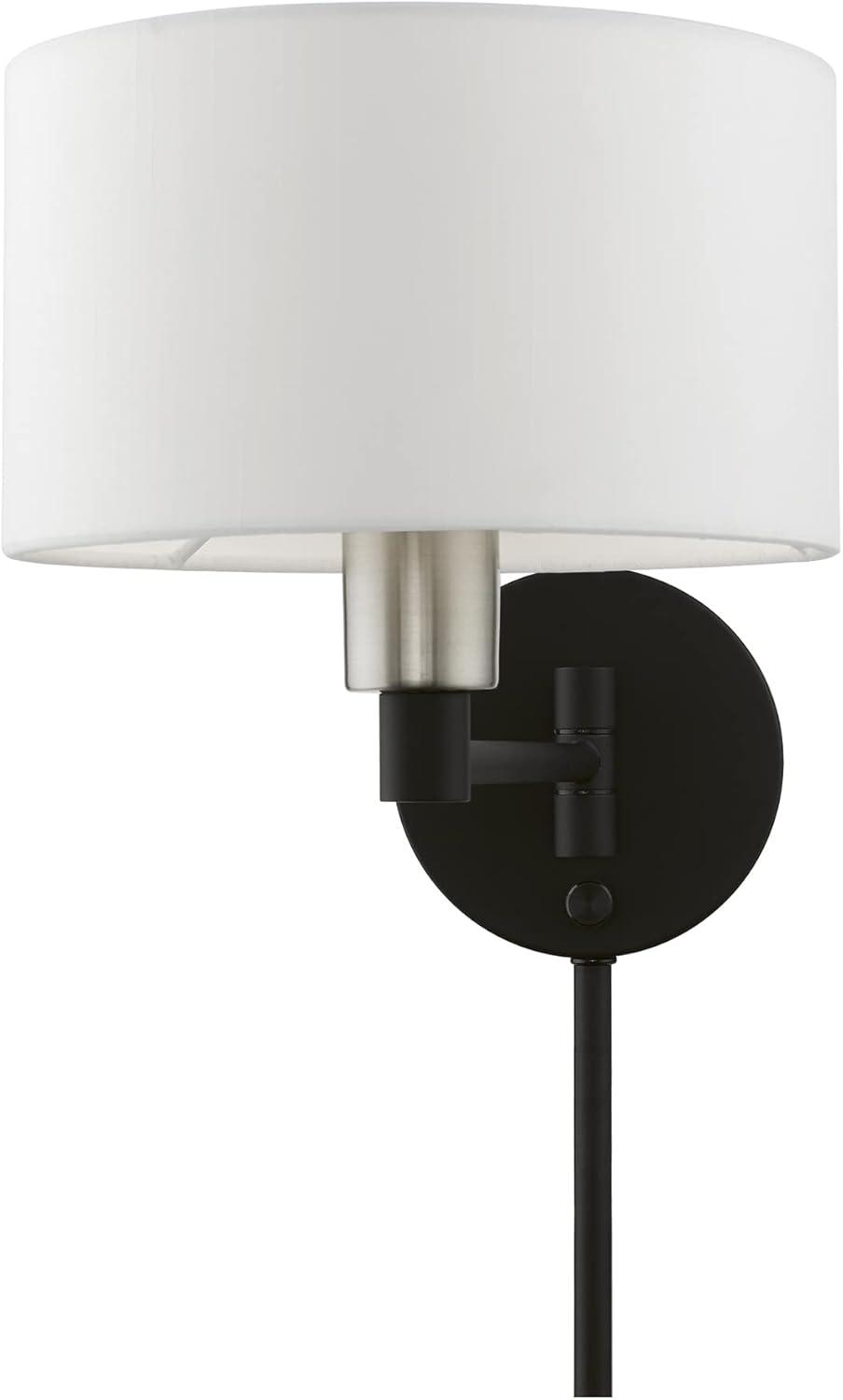 Livex Lighting 1 - Light Wall Light in  Black/Brushed Nickel