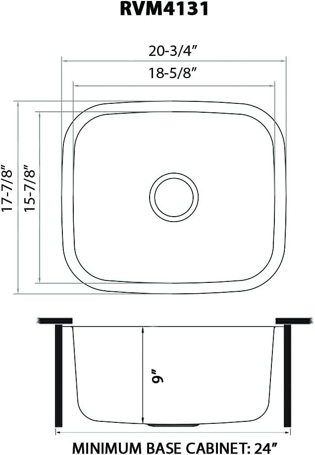 Ruvati Bar Prep Sink Undermount 16 Gauge Stainless Steel