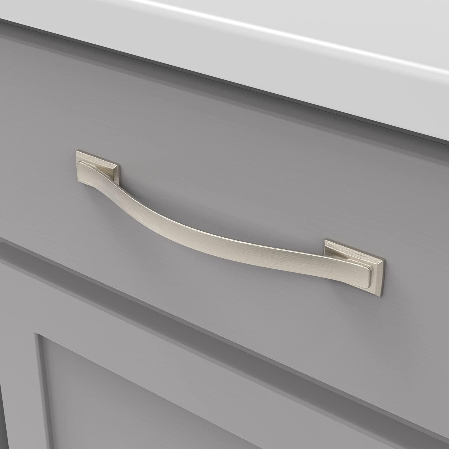 Satin Nickel Brushed Kitchen Cabinet Pull with Mounting Hardware