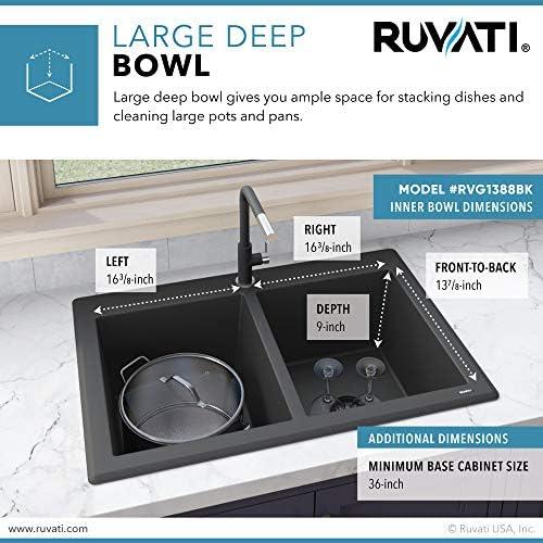 Ruvati 33 x 22 inch epiGranite Top-Mount Granite Composite Kitchen Sink