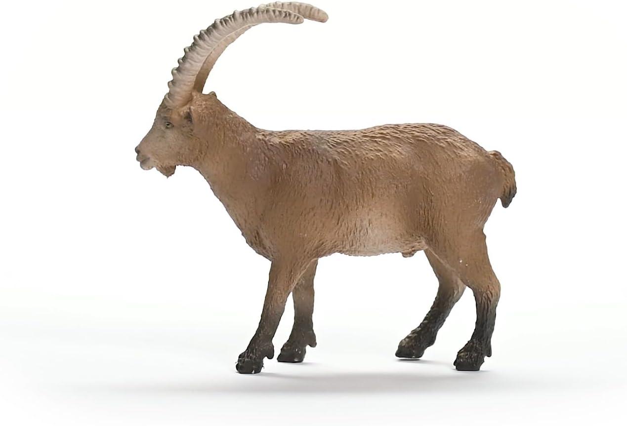 Realistic Brown and Gray Ibex Wild Animal Toy Figurine