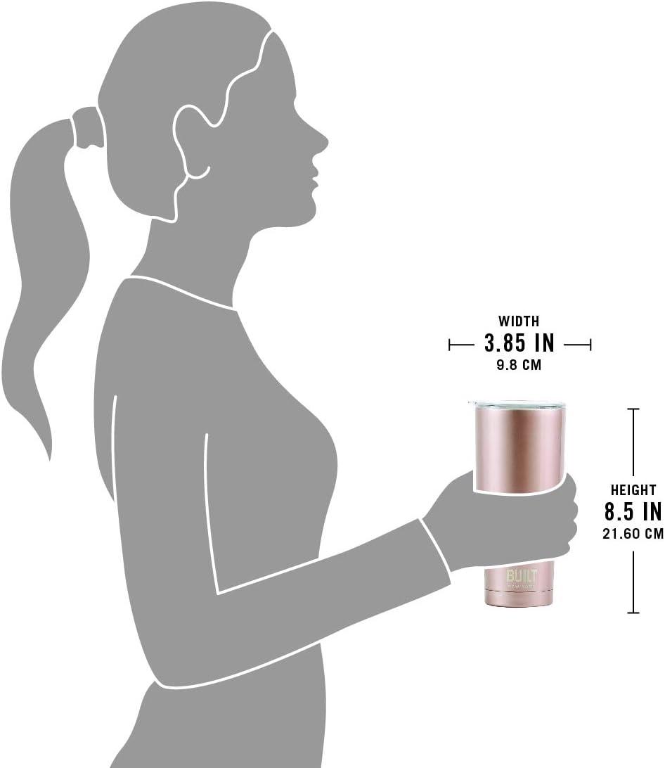 BYO by BUILT 30 Ounce Double Walled Stainless Steel Tumbler Rose Gold Glitter 5237748