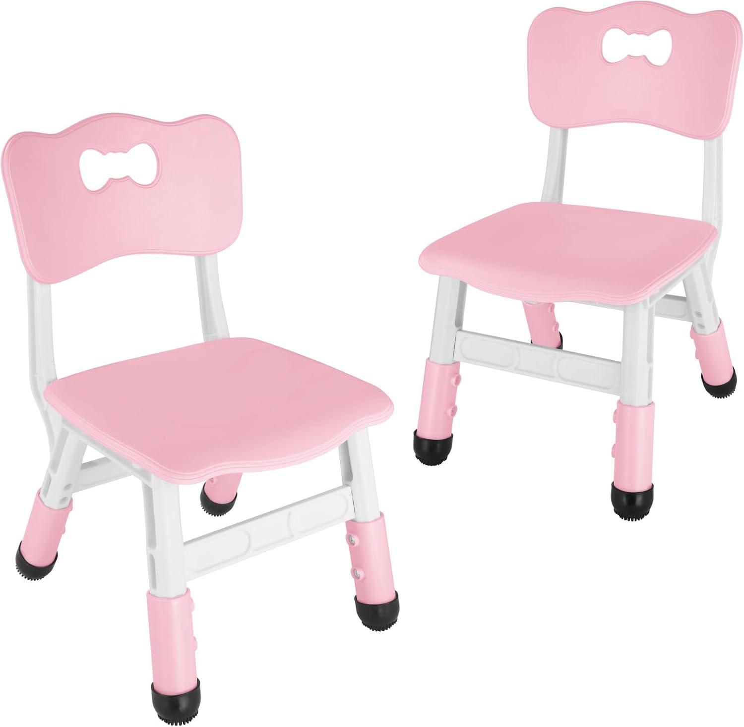 Shininglove Set of 2 Kids Chairs with Adjustable Height & Non-Slip Legs, for 2-6 Years Old Boys Girls