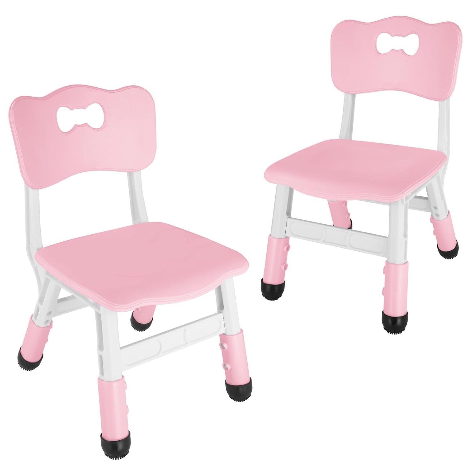 Shininglove Set of 2 Kids Chairs with Adjustable Height & Non-Slip Legs, for 2-6 Years Old Boys Girls