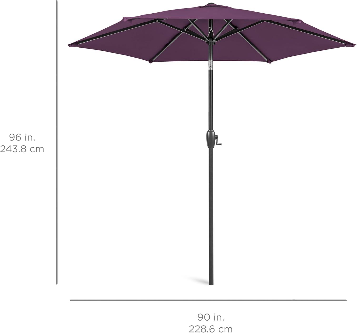 Best Choice Products 7.5ft Heavy-Duty Outdoor Market Patio Umbrella w/ Push Button Tilt, Easy Crank - Amethyst Purple