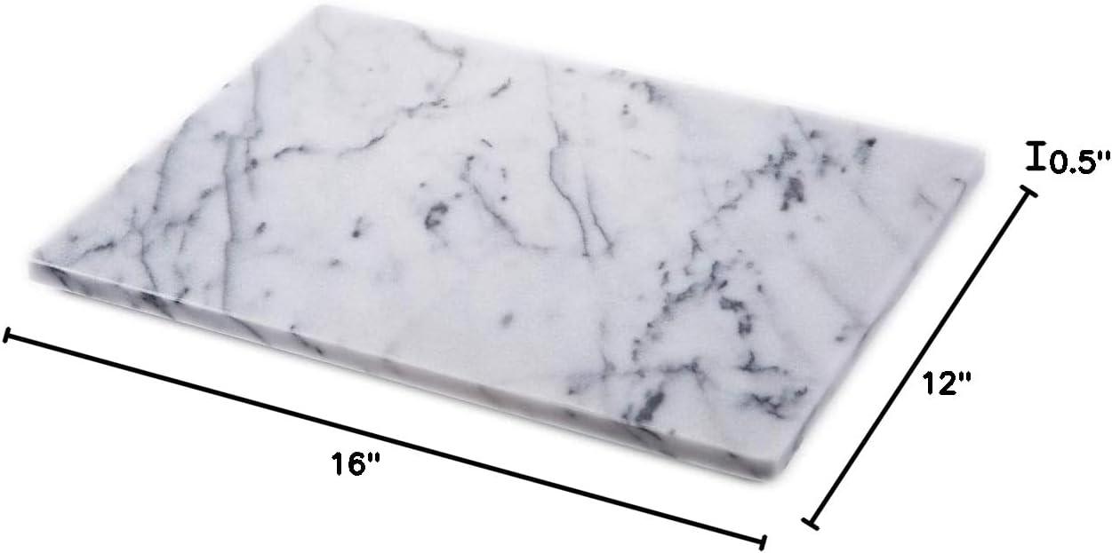 JEmarble Pastry Board 12x16 inch with Non-Slip Rubber Feets for Stability Perfect for Keep the Dough Cool and Chocolate Tempering(Premium Quality)