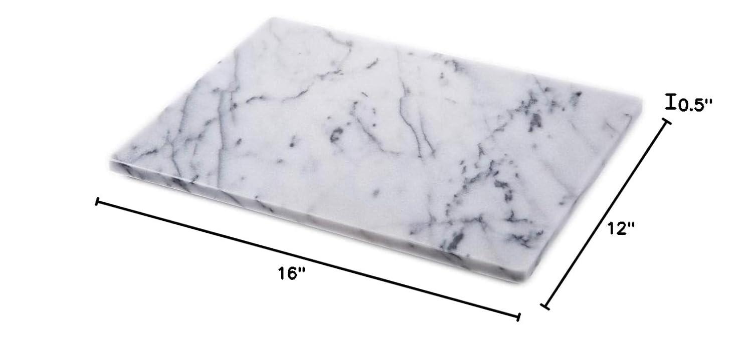 JEmarble Pastry Board 12x16 inch with Non-Slip Rubber Feets for Stability Perfect for Keep the Dough Cool and Chocolate Tempering(Premium Quality)