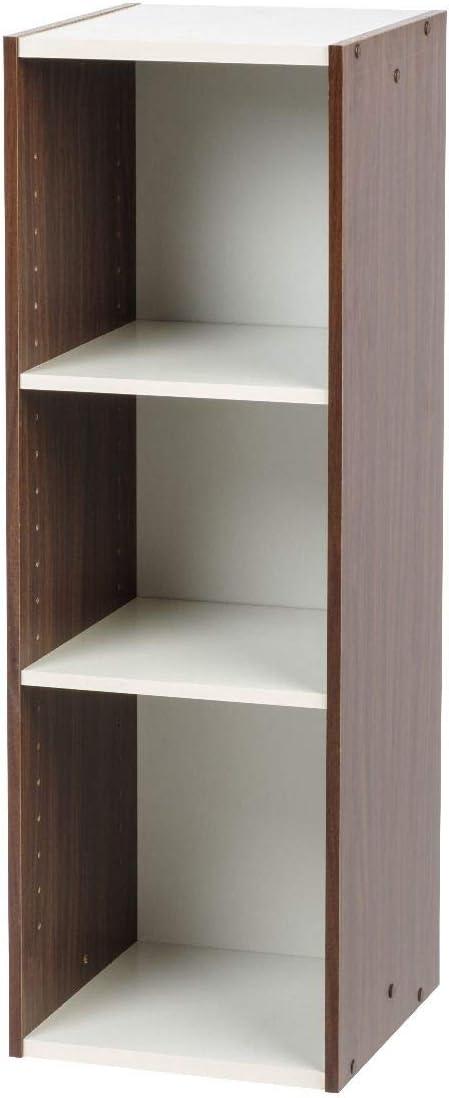 Walnut Brown Modular Cubby Bookshelf with Adjustable Shelves