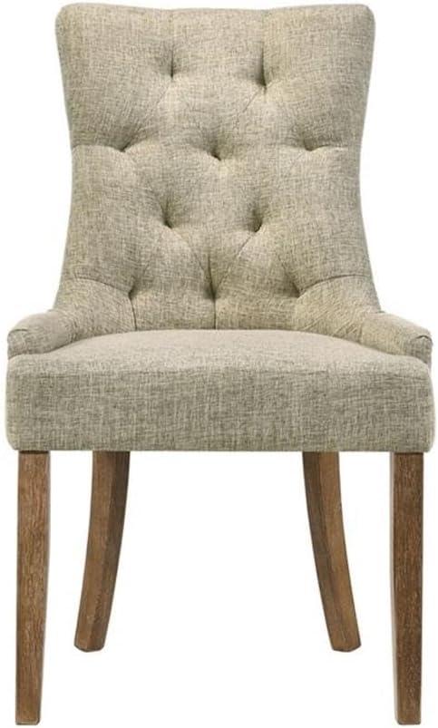 22" Yotam Accent Chair Beige Fabric/Salvaged Oak Finish - Acme Furniture