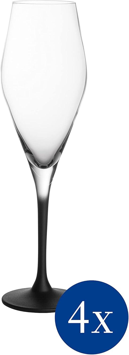 Villeroy & Boch Manufacture Stems, Lead Free Crystal Champagne Flute, 4, 8.75 oz. (Set of 4)