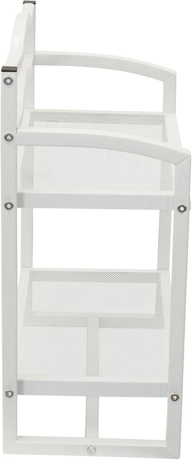 Household Essentials 2 Tier Metal Wall Mount Bathroom Storage Rack White