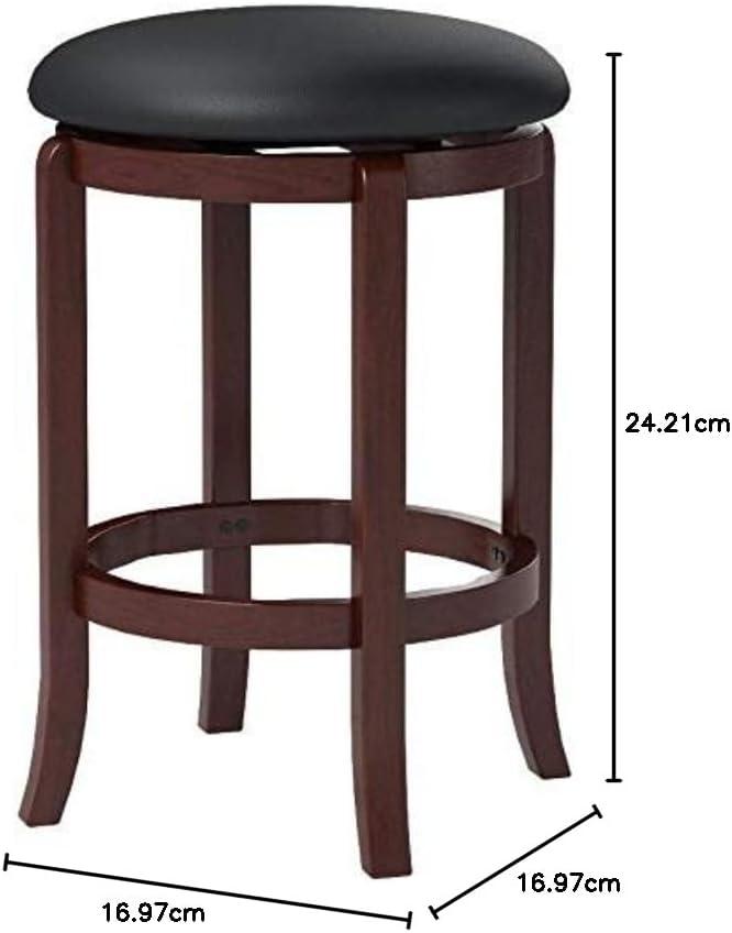 24" Walcott Swivel Counter Height Barstool Walnut - Winsome: Round, Wood Frame, Fixed Height