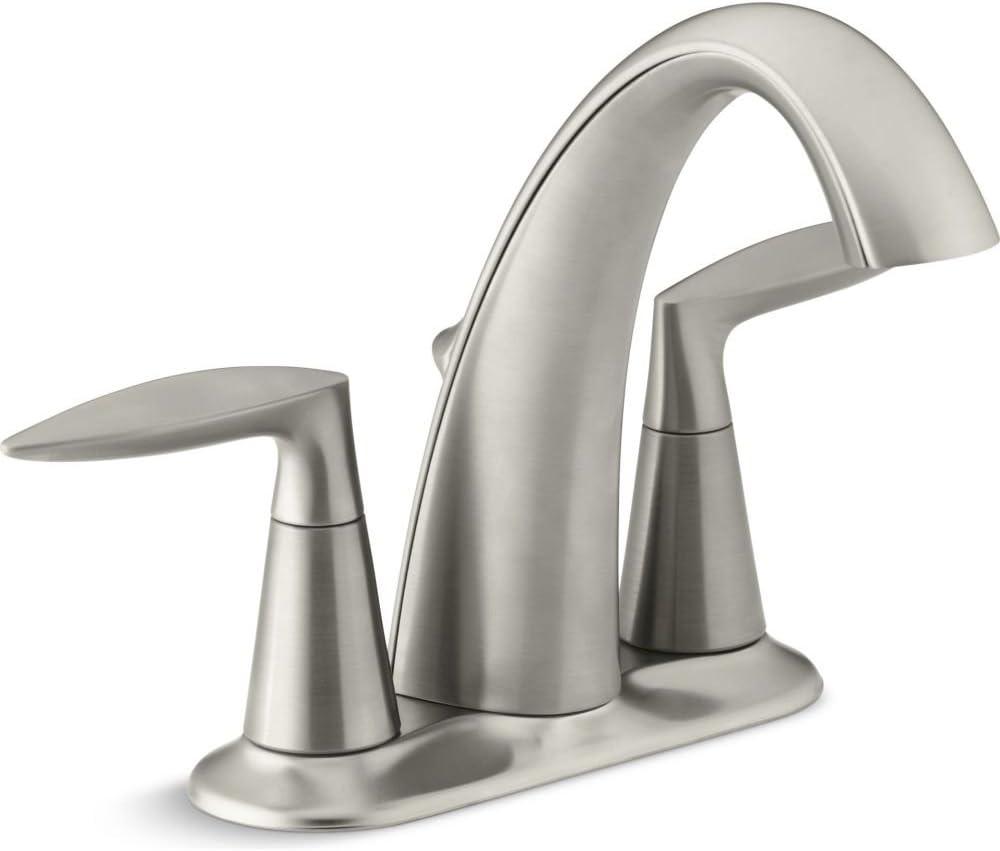 Kohler Alteo® Centerset 4" Bathroom Faucet with Pop-Up Drain Assembly, 2-Handle Bathroom Sink Faucet, 1.2 gpm