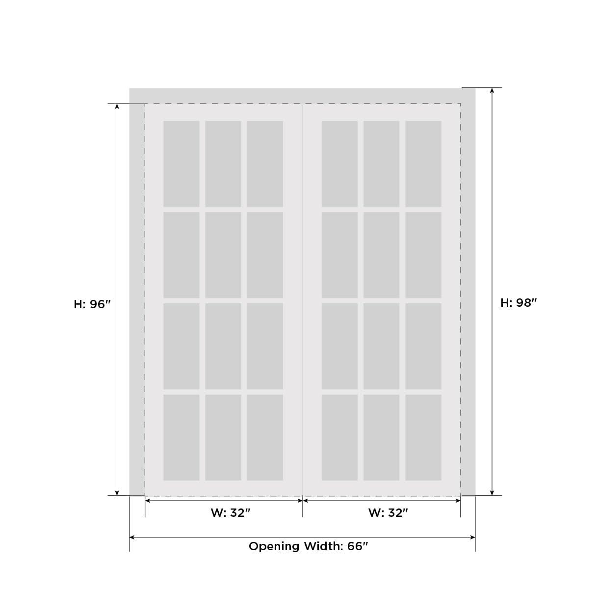 SARTODOORS Planum Frosted Glass French Doors