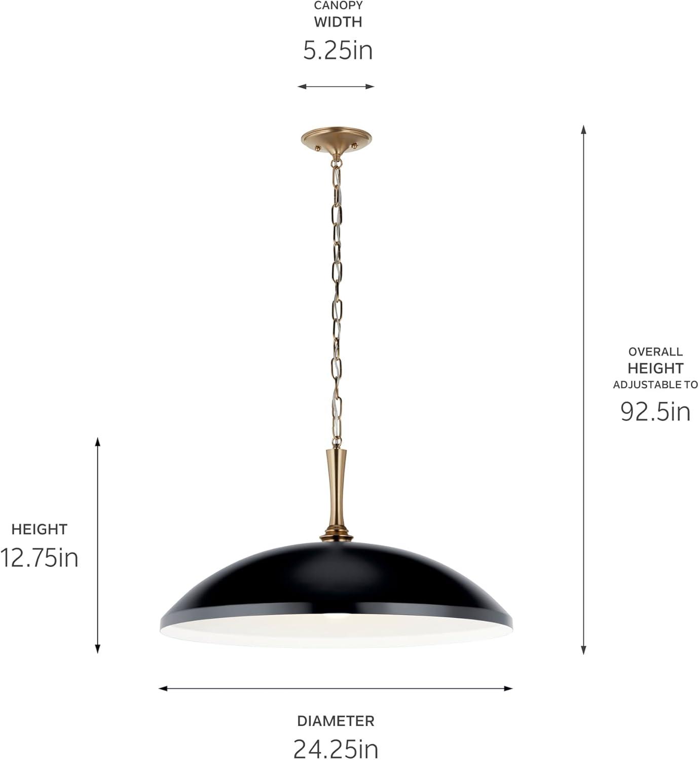 Black and Bronze Oversized Metal Pendant Light