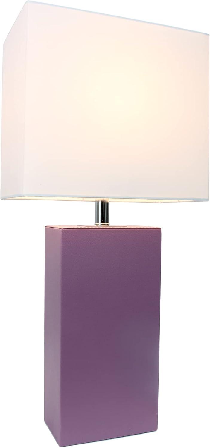 21" Monaco Avenue Modern Leather Table Lamp - Elegant Designs